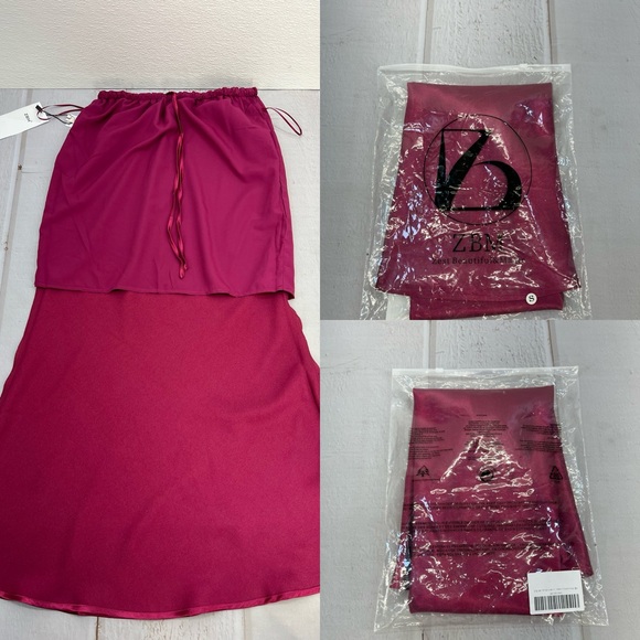 Satin Maxi Skirt for Women High Waist Drawstring Fishtail Casual Solid Long Wrap - Picture 13 of 17